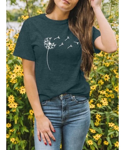 Sunflower Graphic Shirt for Women Cute Flower Short Sleeve Ladies Tee Tops Teen Girls Casual T Shirt X-green1 $7.64 T-Shirts