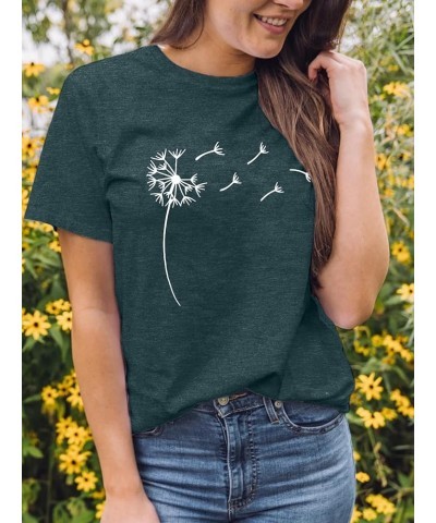Sunflower Graphic Shirt for Women Cute Flower Short Sleeve Ladies Tee Tops Teen Girls Casual T Shirt X-green1 $7.64 T-Shirts