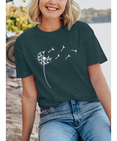Sunflower Graphic Shirt for Women Cute Flower Short Sleeve Ladies Tee Tops Teen Girls Casual T Shirt X-green1 $7.64 T-Shirts