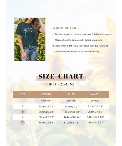 Sunflower Graphic Shirt for Women Cute Flower Short Sleeve Ladies Tee Tops Teen Girls Casual T Shirt X-green1 $7.64 T-Shirts