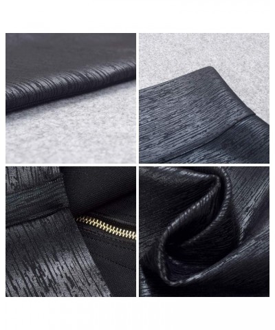 Leather Metallic High Waist Bandage Skirt Bandage Top Two Pieces Set Blue $30.36 Others