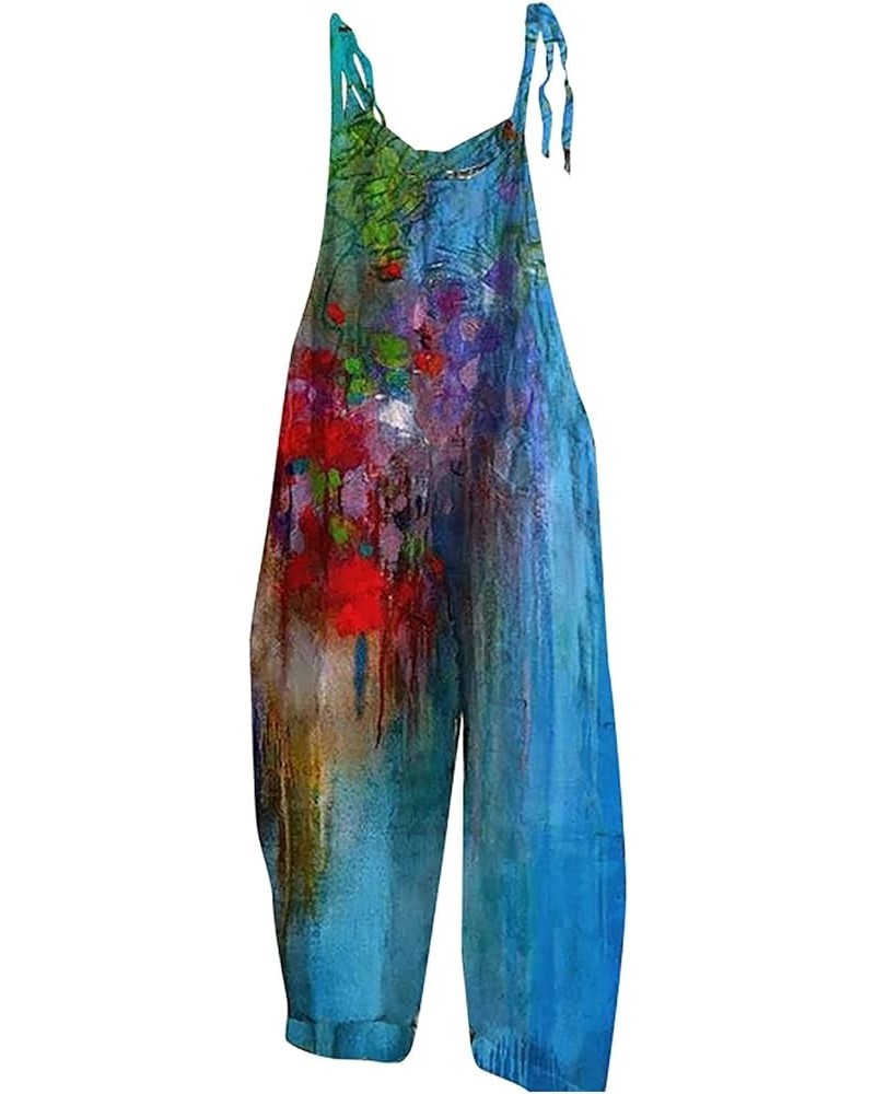 Women's 's Fashion Overalls Casual Pocket Tie Sleeveless Striped Jumpsuit Overall Shorts Summer Z3-multicolor $11.52 Overalls