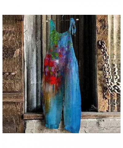 Women's 's Fashion Overalls Casual Pocket Tie Sleeveless Striped Jumpsuit Overall Shorts Summer Z3-multicolor $11.52 Overalls