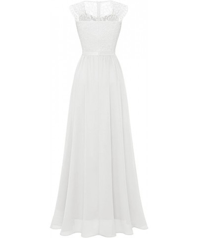 Women's Formal Dress Long Evening Party Gowns Elegant Bridesmaid Dresses for Wedding Guest White $21.60 Dresses
