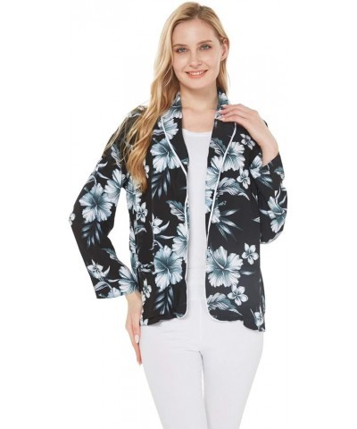 Matchable Family Hawaiian Luau Men Women Girl Boy Clothes in Midnight Bloom Women Women Ligth Jacket $13.50 Tops