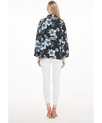 Matchable Family Hawaiian Luau Men Women Girl Boy Clothes in Midnight Bloom Women Women Ligth Jacket $13.50 Tops