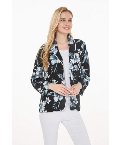 Matchable Family Hawaiian Luau Men Women Girl Boy Clothes in Midnight Bloom Women Women Ligth Jacket $13.50 Tops