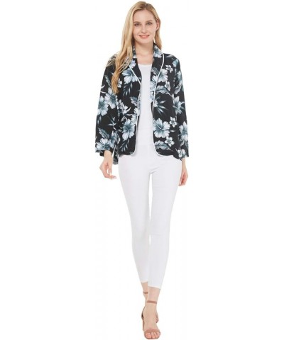 Matchable Family Hawaiian Luau Men Women Girl Boy Clothes in Midnight Bloom Women Women Ligth Jacket $13.50 Tops