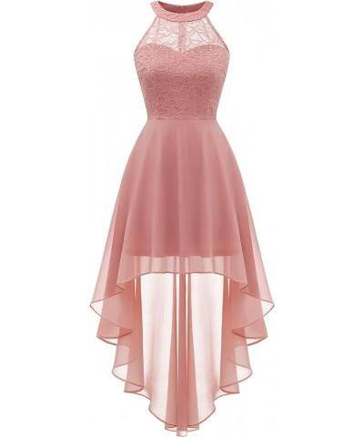 Women's Sleeveless Halter Floral Lace Formal Dress Cocktail Party Dress Bridesmaid Dress Hilo-blush $31.31 Dresses