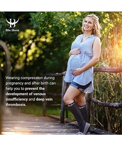 Knee High Compression Socks 15-20 mmHg 4X-Large Black/Beige (2-Pair) $8.80 Activewear