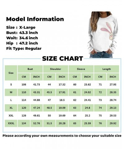 Easter Outfit Women Casual Loose Crew Neck Sweatshirts Long Sleeve Pullover Easter Eggs Bunny Print Shirts C-yellow $10.54 Ho...