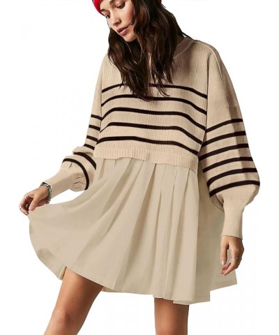 Womens Oversized Sweater Dress Spring Fall Trendy Long Sleeve Crewneck Pullover Tops Relaxed Fit Sweatshirts Mini Dresses Str...