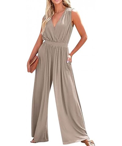 Women's Jumpsuits, Rompers & Overalls Slim Sexy Pocket Striped Round Neck Sleeveless Jumpsuit Jumpsuits 3-light Gray $10.00 J...