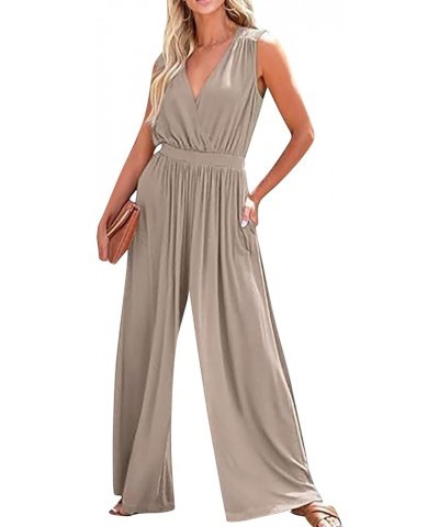 Women's Jumpsuits, Rompers & Overalls Slim Sexy Pocket Striped Round Neck Sleeveless Jumpsuit Jumpsuits 3-light Gray $10.00 J...