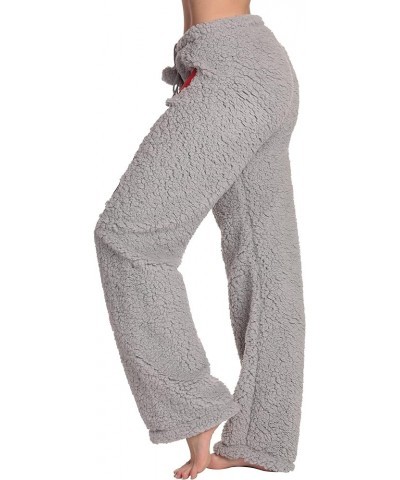 Women Plush Pajama Pants Grey - Heart Jesus $13.74 Sleep & Lounge