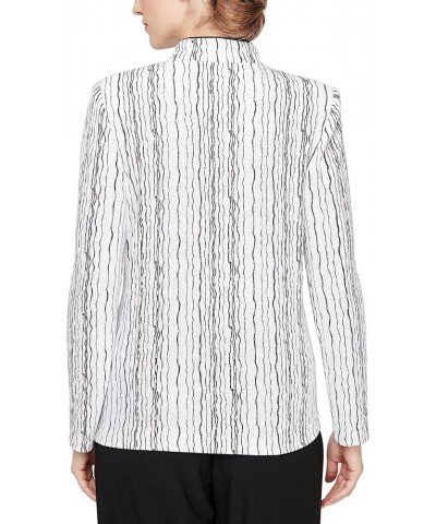 Women's Top and Jacket Set White Black Vertical $41.33 Suits