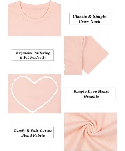 Love Heart Graphic Shirts for Women Valentine's Day T Shirt Teen Girls Cute Lover Gift Tee Top Red 2 $10.79 T-Shirts