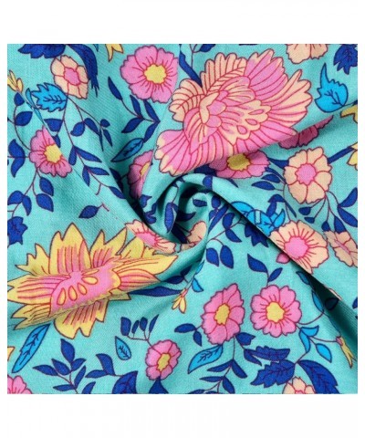 Women's Summer Bohemian Square Neck Floral Print Ruffle Vintage Flowy Beach Vacation Long Midi Boho Dress Multicolor-4 $18.06...
