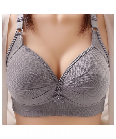 Womens Push Up Bras Plus Size Full Coverage Bras Bralettes No Underwire Everyday Bra High Support Wireless Sports Bra 01- Gra...