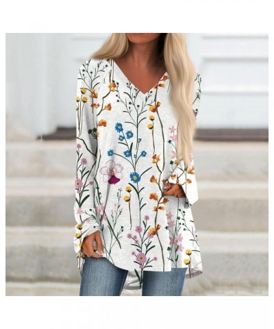 Fall Womens Fashion 2023 Long Sleeve Shirts for Women Plus Size Casual Going Out Tops Trendy Classic Graphic Tees 9-multicolo...