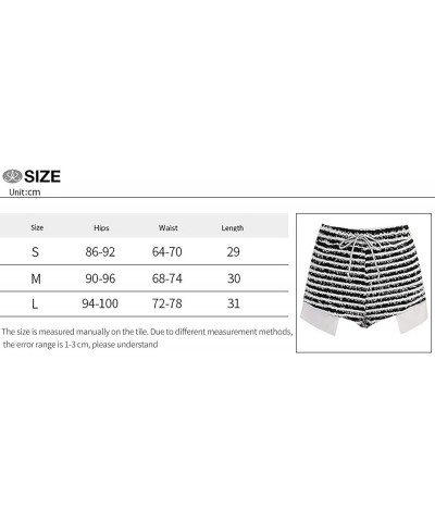 Women's Sweatpants, Sexy Split High Waist Fleece Stripe Patchwork Knitted Shorts 22342-black Shorts $10.08 Shorts