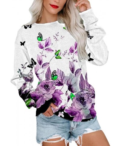 Lightweight Sweatshirts for Women,Women's Casual Crew Neck Sweatshirt Loose Soft Long Sleeve Pullover Tops B-q $11.12 Hoodies...