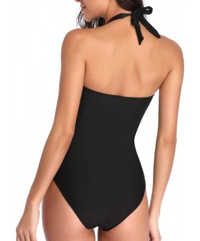 Swimsuits for Women One Piece,Women's One-Piece Swimsuit Tropical Print Tummy Control Plus Size Swimwear Halter Bathing Suit ...