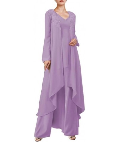 3 Pcs Mother of The Bride Pant Suits Jumpsuits Formal Evening Gowns Outfit Wedding Guest Groom Dresses with Long Jacket Wiste...