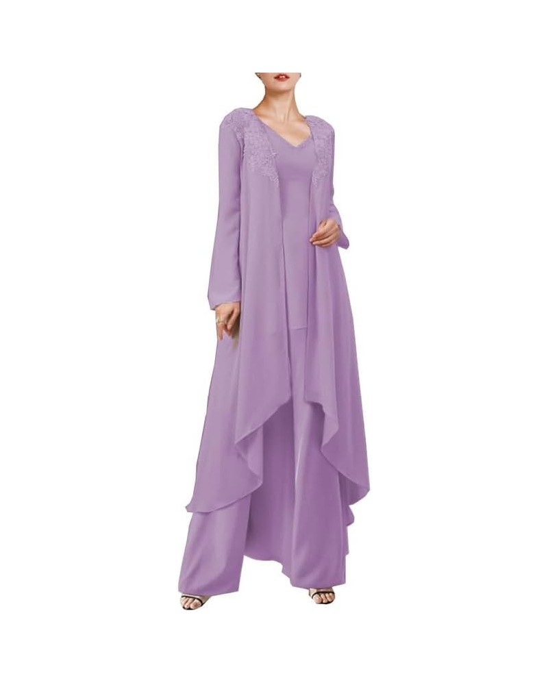 3 Pcs Mother of The Bride Pant Suits Jumpsuits Formal Evening Gowns Outfit Wedding Guest Groom Dresses with Long Jacket Wiste...