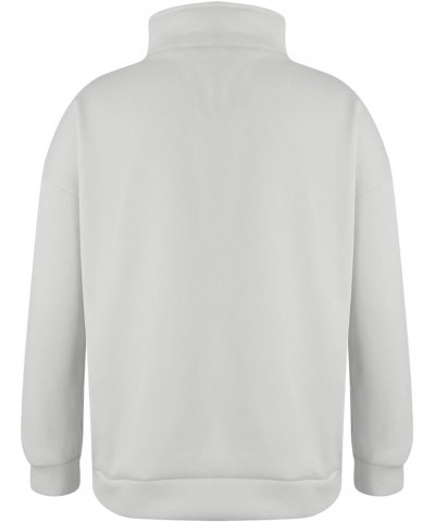 Women's Sweatshirt Half Zip Cropped Solid Color Pullover Quarter Zip Hoodie Fall Clothing Clothes Thumbholes with Pockets 2-l...