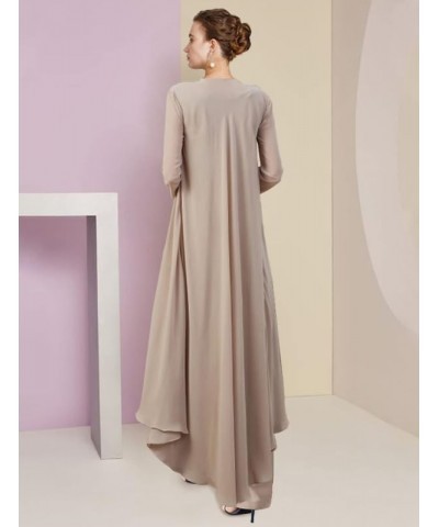 3 Pcs Mother of The Bride Pant Suits Jumpsuits Formal Evening Gowns Outfit Wedding Guest Groom Dresses with Long Jacket Wiste...