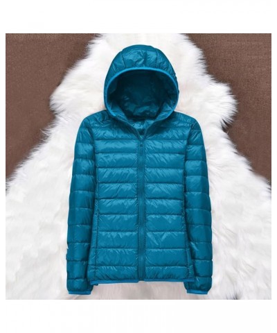 Packable Down Jacket Womens Lightweight Winter Duck Down Jackets Slim Fit Bubble Coat Zipper Warm Puffer Jacket with Hood 1-b...