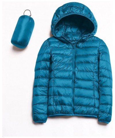 Packable Down Jacket Womens Lightweight Winter Duck Down Jackets Slim Fit Bubble Coat Zipper Warm Puffer Jacket with Hood 1-b...