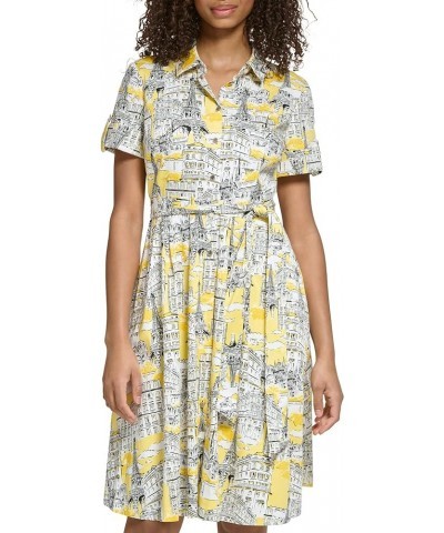 Women's Soft Colorful Dress Lemon Chrome Multi $49.93 Dresses