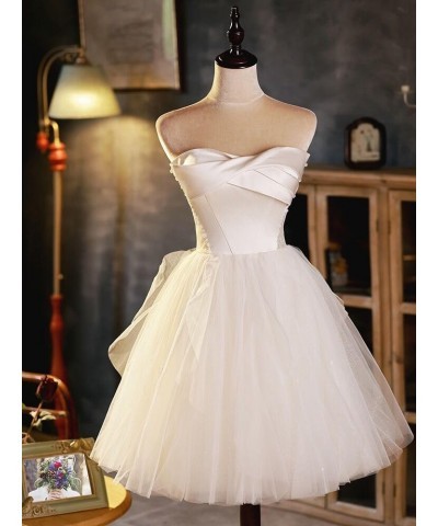 Women's Homecoming Dresses Short Prom Dress Lace Strapless for Teens Mini Party Gowns Pink $37.26 Dresses