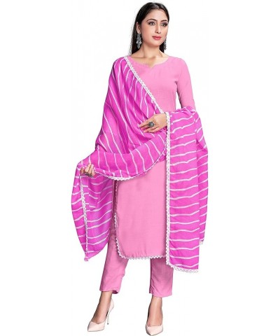 Indian Kurti for Womens With Pant Dupatta | Rayon Dress Kurtis Kurta For Women Dress Pink $21.62 Tops