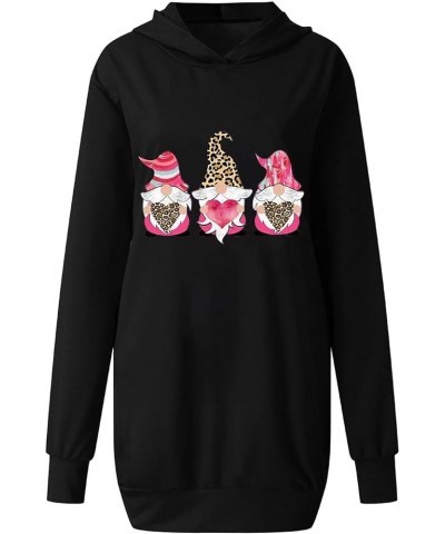 Women Valentine Day Christmas Sweater Dress Cute Ugly Reindeer Graphic Hoodies Dress with Pocket Loose Sweatshirt A03*black $...