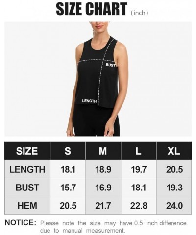 4-Pack Women's Cropped Workout Tank Tops High Neck Sleeveless Athletic Flowy Muscle Crop Tank Gym Shirts Black/White/Gray/Blu...