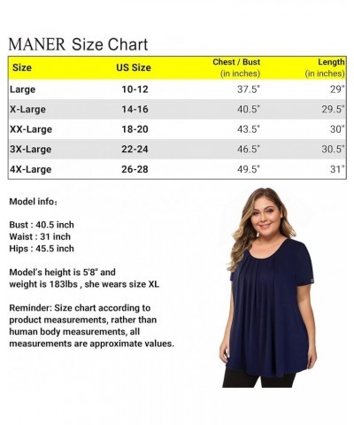 Women's Plus Size Tops Short Sleeve Flowy Shirts Casual Blouses Tunic Tops L-4XL Orange $15.59 Tops