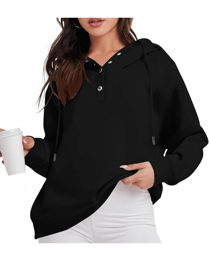 Womens Oversized Sweatshirts Fleece Solid/Print Long Sleeve Shirts Pullover Fall Clothes Casual Loose Blouse 02-black $10.00 ...