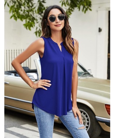 Womens Tank Tops V Neck Sleeveless Summer Shirts Loose Casual Tops Blouses (S-3XL) Royal Blue $17.97 Tanks