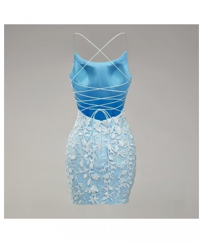 Lace Short Prom Dresses for Teens Tight Homecoming Dresses Spaghetti Straps Cocktail Party Dresses Blush $42.66 Dresses