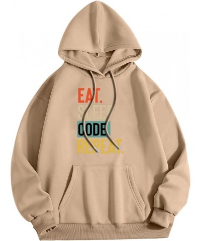 Eat Sleep Take Kids To Sports Repeat Sweatshirt for Women Casual Long Sleeve Crew Neck Pullover Graphic Mom Tops Ha-khaki $15...