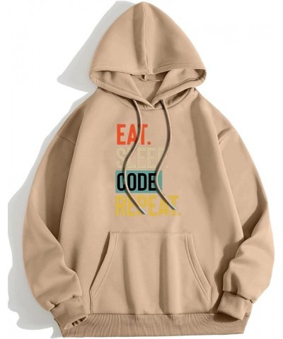 Eat Sleep Take Kids To Sports Repeat Sweatshirt for Women Casual Long Sleeve Crew Neck Pullover Graphic Mom Tops Ha-khaki $15...