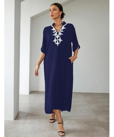 Kaftan Dresses for Women Bathing Suit Cover Ups Plus Size Caftan Beachwear G-navy $15.84 Swimsuits