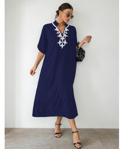 Kaftan Dresses for Women Bathing Suit Cover Ups Plus Size Caftan Beachwear G-navy $15.84 Swimsuits