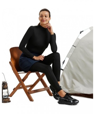 Women's Wool Warm Skirts Fuzzy Winter Skirts for Hiking Running Golf with Pockets Navy Blue $22.39 Activewear