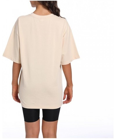 Women Cute Mushroom Oversized T Shirt Kawaii Graphic Cottagecore Tee Cotton Crewneck Short Sleeve Tops Teens Apricot $9.34 T-...