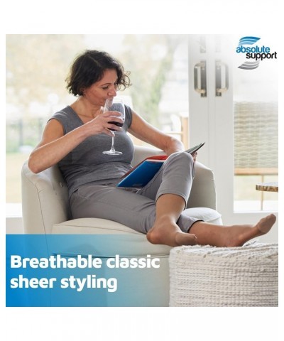 (3 Pairs) Made in USA - Sheer Compression Socks for Women Circulation 15-20mmHg Natural $22.11 Socks