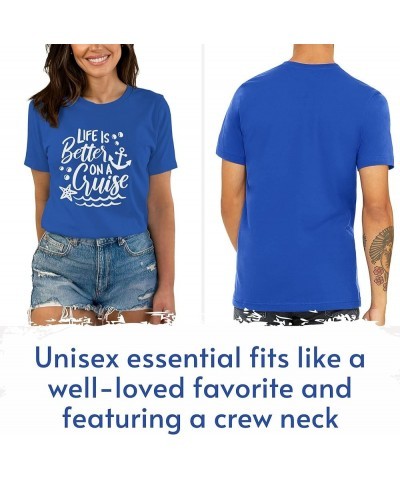 Life is Better on a Cruise Graphic Top Tees Unisex Shirt Cotton Printed Tshirt for Men and Women Mlitary Green $11.27 T-Shirts